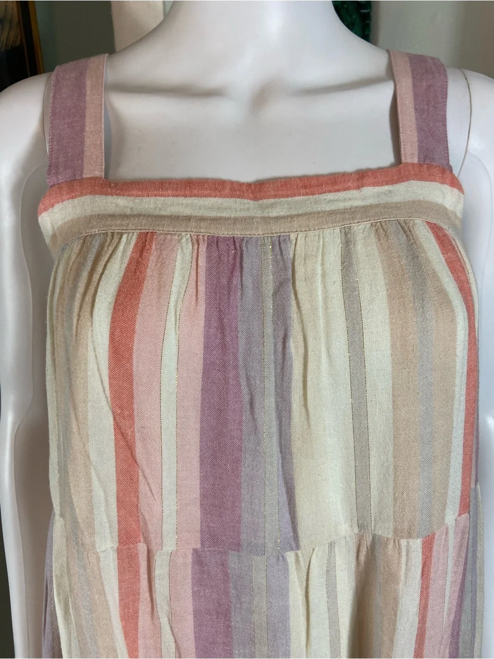 RAILS Amaya Sleeveless Tiered Midi Sun Dress Juliette Striped XSmall XS Sundress